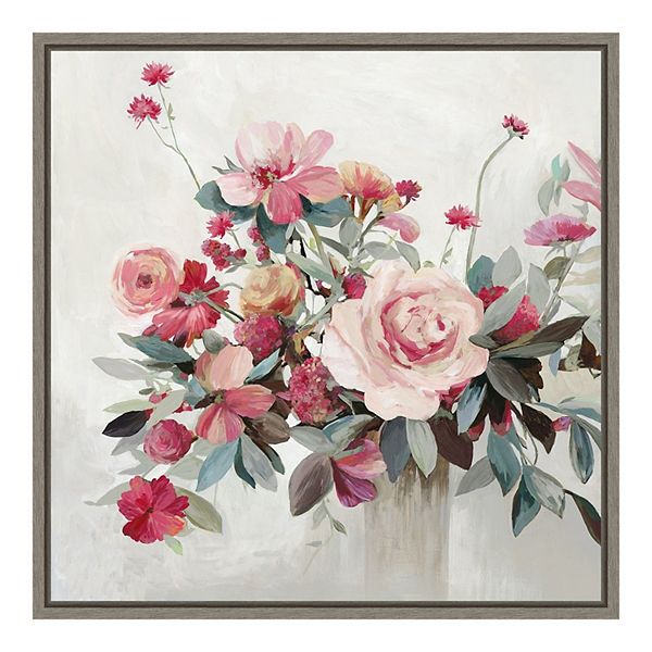 Amanti Art Treasure of the Day Rose Bouquet Framed Canvas Wall Art