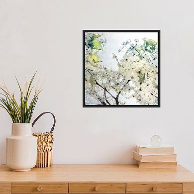 Amanti Art Effloresce White Cherry Blossom Framed Canvas Wall Art
