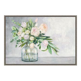 Amanti Art Blushing Spring Bouquet Framed Canvas Wall Art