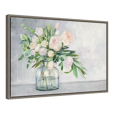 Amanti Art Blushing Spring Bouquet Framed Canvas Wall Art