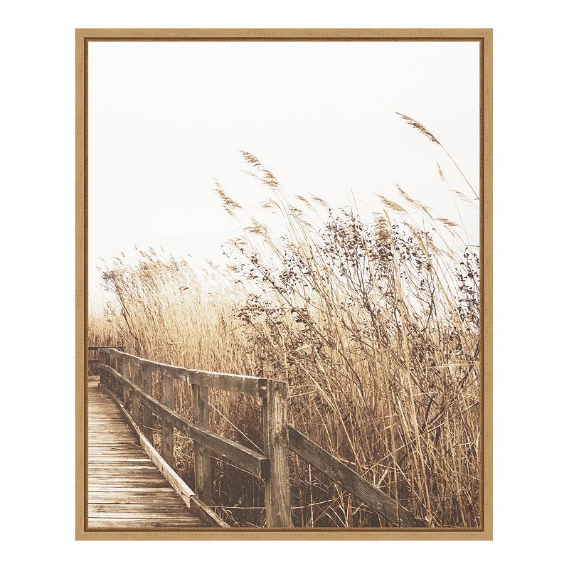 Amanti Art Autumn Grasses Framed Canvas Wall Art, Brown, 16X20
