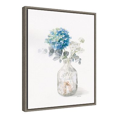 Amanti Art Beach Flowers V Vase Framed Canvas Wall Art