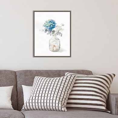 Amanti Art Beach Flowers V Vase Framed Canvas Wall Art