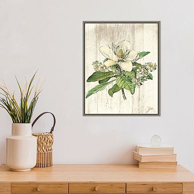 Amanti Art Magnolia de Printemps Flower Framed Canvas Wall Art