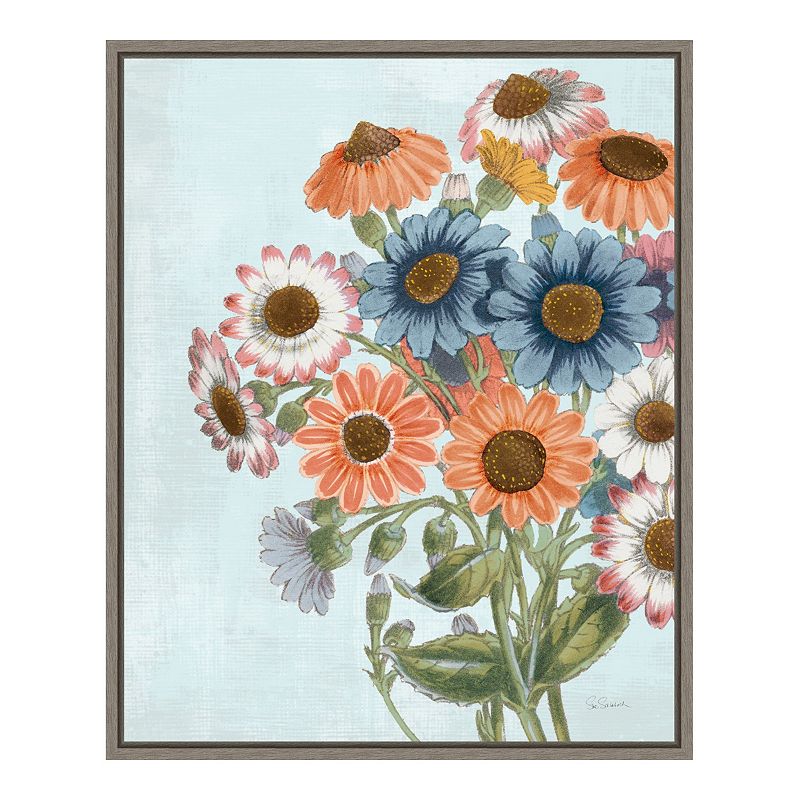 Amanti Art Fresh Midsummer III Bouquet Framed Canvas Wall Art, Grey, 16X20