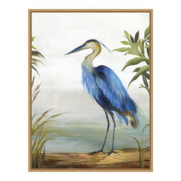 Amanti Art Blue Heron Framed Canvas Print Wall Art