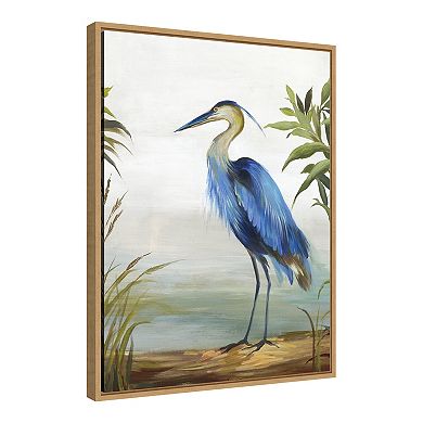 Amanti Art Blue Heron Framed Canvas Print Wall Art