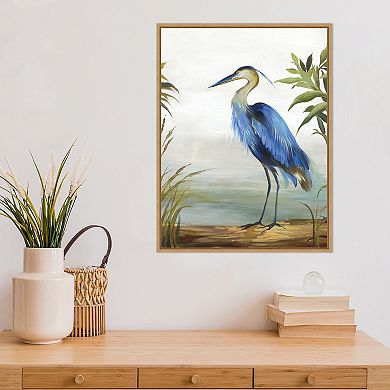 Amanti Art Blue Heron Framed Canvas Print Wall Art