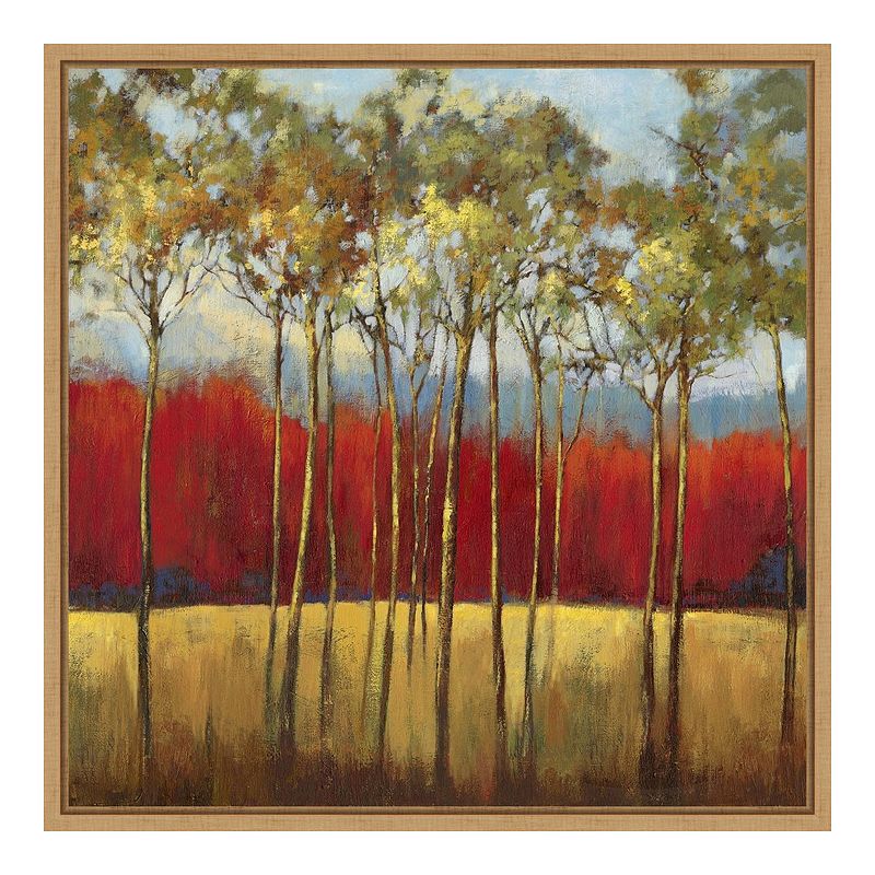 Amanti Art In the Horizon I Trees Framed Canvas Wall Art, Brown, 16X16