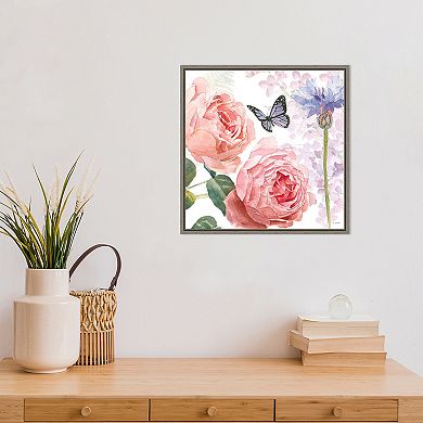 Amanti Art Boho Bouquet II Butterfly Floral Framed Canvas Wall Art