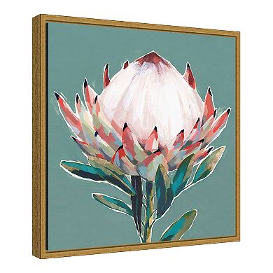 Amanti Art Blooming Pink King Protea Flower Framed Canvas Print