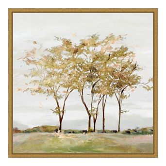 Amanti Art Golden Acre Wood Trees Framed Canvas Print
