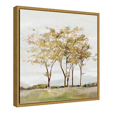 Amanti Art Golden Acre Wood Trees Framed Canvas Print