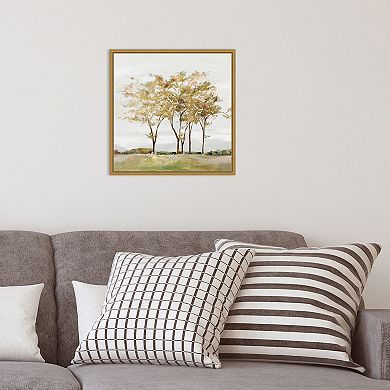 Amanti Art Golden Acre Wood Trees Framed Canvas Print