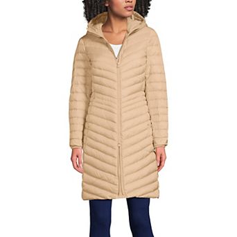 Petite Lands' End Hood Wanderweight Ultralight Down Long Packable Coat