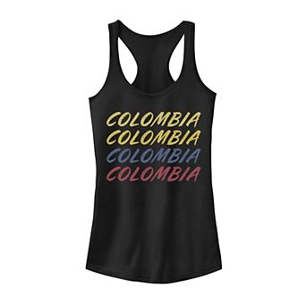 Juniors' Gonzales Stacked Colombia Text Tank Top