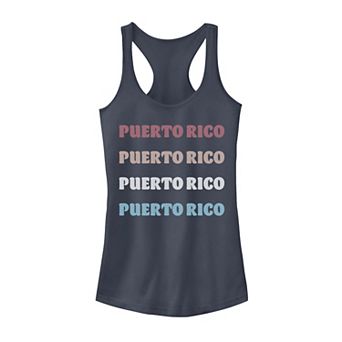 Juniors' Gonzales Puerto Rico Soft Stack Text Tank Top