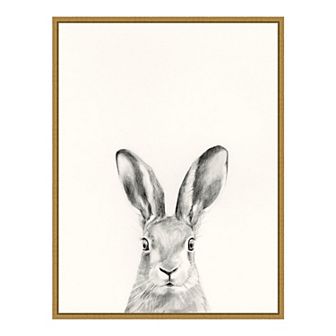 Amanti Art Animal Mug I Rabbit Framed Canvas Print