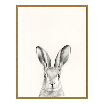Amanti Art Animal Mug I Rabbit Framed Canvas Print