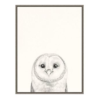Amanti Art Animal Mug III Owl Framed Canvas Print