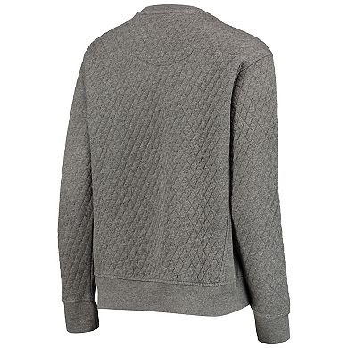 Women's Pressbox Heather Charcoal Army Black Knights Moose Quilted Pullover Sweatshirt