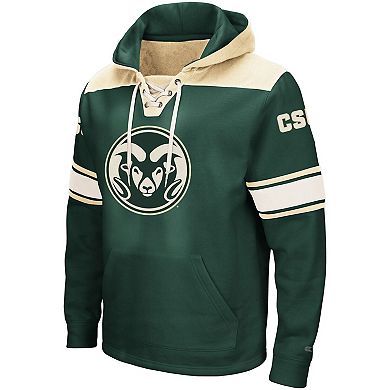 Men's Colosseum Green Colorado State Rams 2.0 Lace-Up Logo Pullover Hoodie