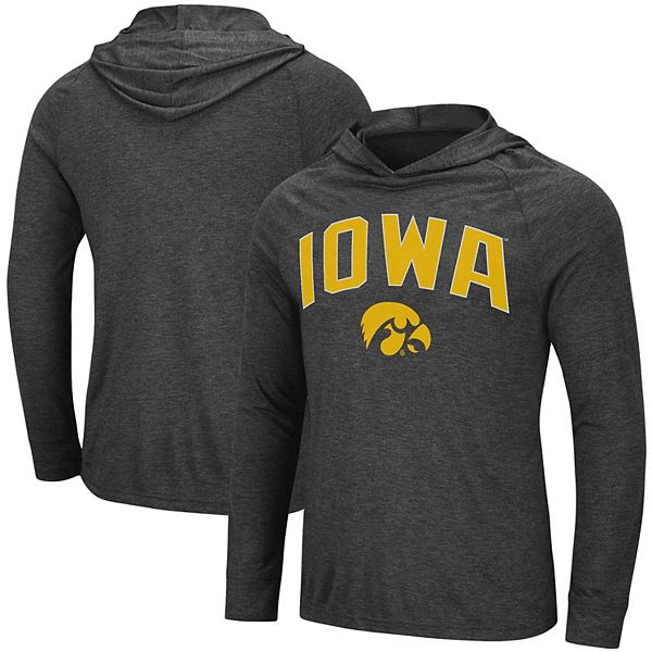 Men's Colosseum Heathered Black Iowa Hawkeyes Big & Tall Wingman Raglan ...