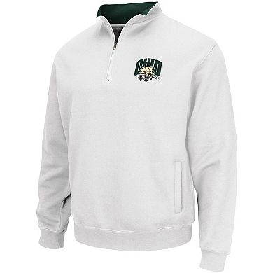 Men's Colosseum White Ohio Bobcats Tortugas Logo Quarter-Zip Jacket
