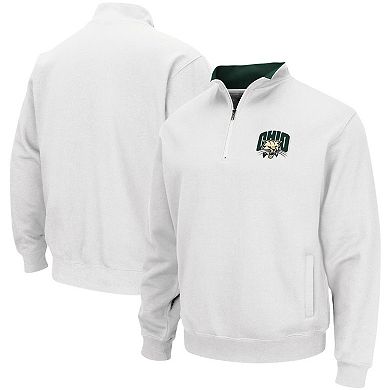 Men's Colosseum White Ohio Bobcats Tortugas Logo Quarter-Zip Jacket