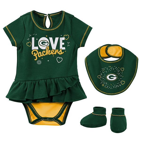Newborn & Infant Green Green Bay Packers Play Your Best Bodysuit, Bib & Booties Set Newborn & Infant Green Green Bay Packers Play Your Best Bodysuit, Bib & Booties Set