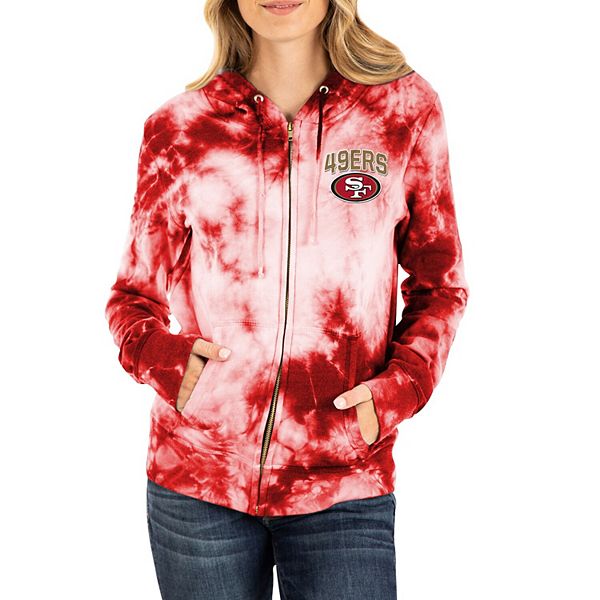 Girls Youth San Francisco 49ers New Era Scarlet Full-Zip Hoodie