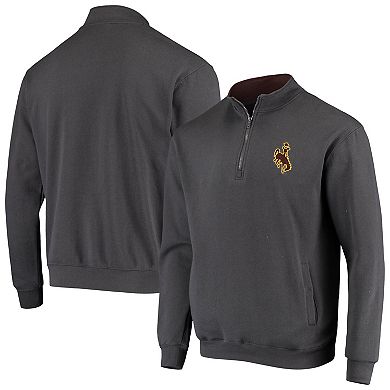 Men's Colosseum Charcoal Wyoming Cowboys Tortugas Logo Quarter-Zip Jacket