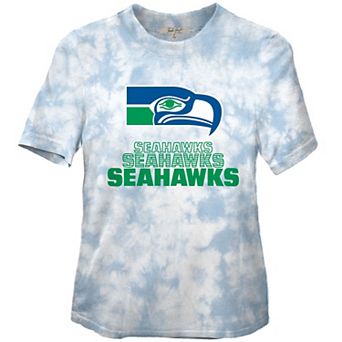 Women's Junk Food Royal Seattle Seahawks Team Spirit Tie-Dye T-Shirt
