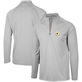 Men's Levelwear Gray San Diego Padres Orion Historic Logo Raglan Quarter-Zip Jacket