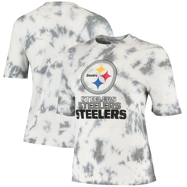 platform Tanke kultur Women's Junk Food Black Pittsburgh Steelers Team Spirit Tie-Dye T-Shirt