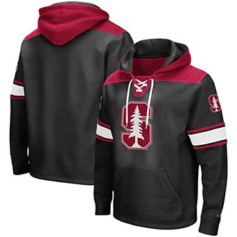 Men's Colosseum Black Stanford Cardinal 2.0 Lace-Up Logo Pullover Hoodie