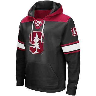 Men's Colosseum Black Stanford Cardinal 2.0 Lace-Up Logo Pullover Hoodie