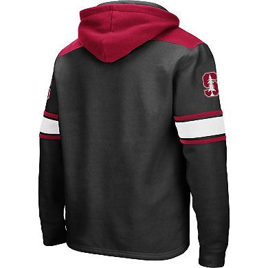 Men's Colosseum Black Stanford Cardinal 2.0 Lace-Up Logo Pullover Hoodie
