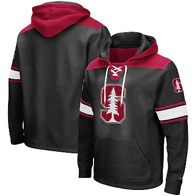 Men's Colosseum Black Stanford Cardinal 2.0 Lace-Up Logo Pullover Hoodie