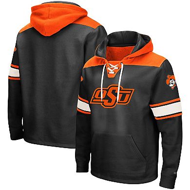 Men's Colosseum Black Oklahoma State Cowboys 2.0 Lace-Up Logo Pullover Hoodie