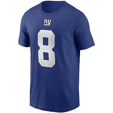 Men's Nike Daniel Jones Royal New York Giants Name & Number T-Shirt