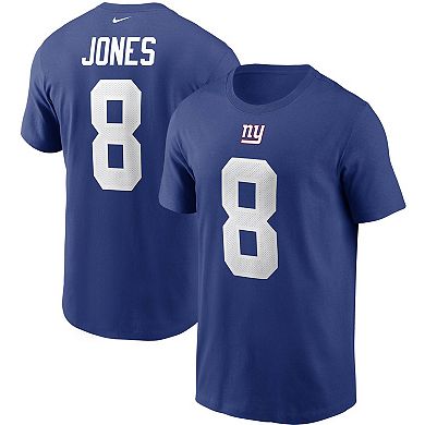 Men's Nike Daniel Jones Royal New York Giants Name & Number T-Shirt