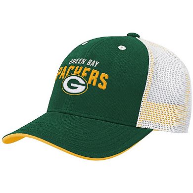 Youth Green/White Green Bay Packers Core Lockup Adjustable Hat
