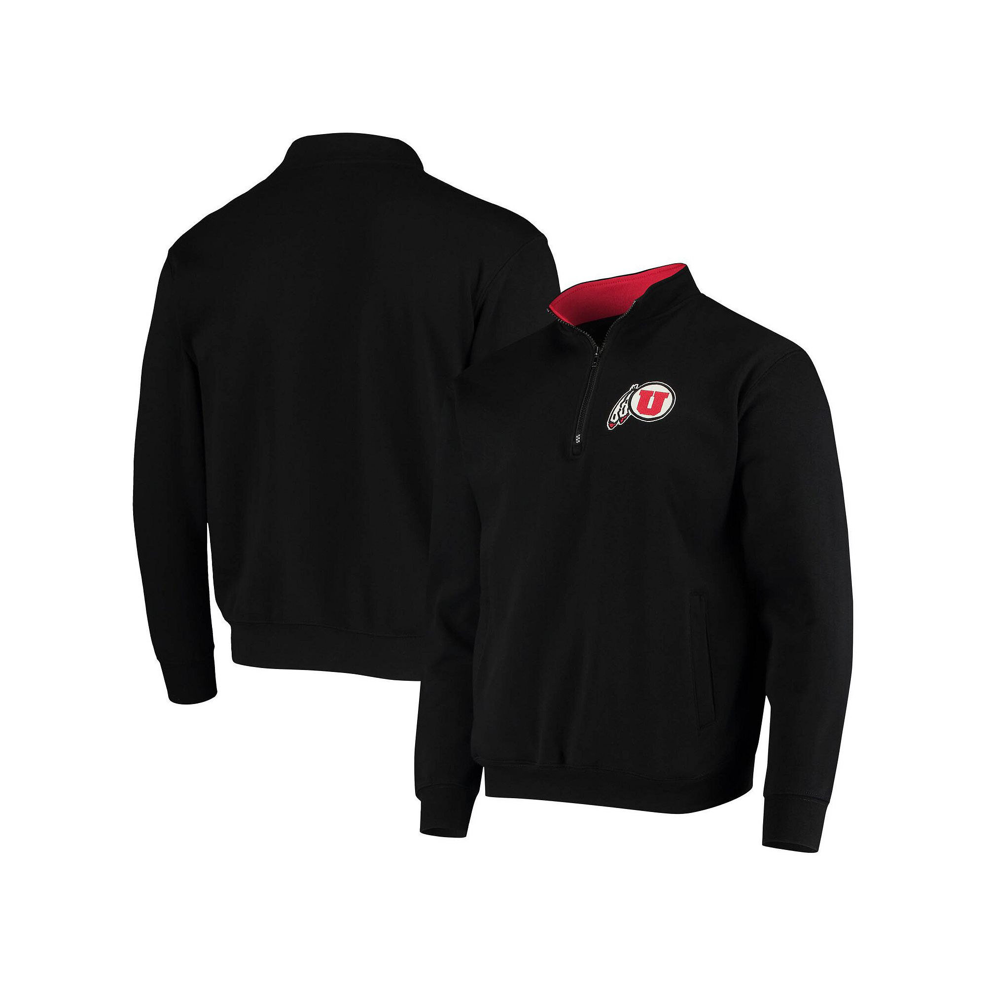 Mens Colosseum Black Utah Utes Tortugas Logo Quarter-Zip Jacket, Size: Sma