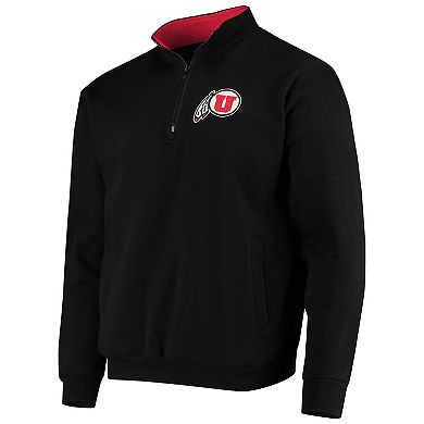 Men's Colosseum Black Utah Utes Tortugas Logo Quarter-Zip Jacket