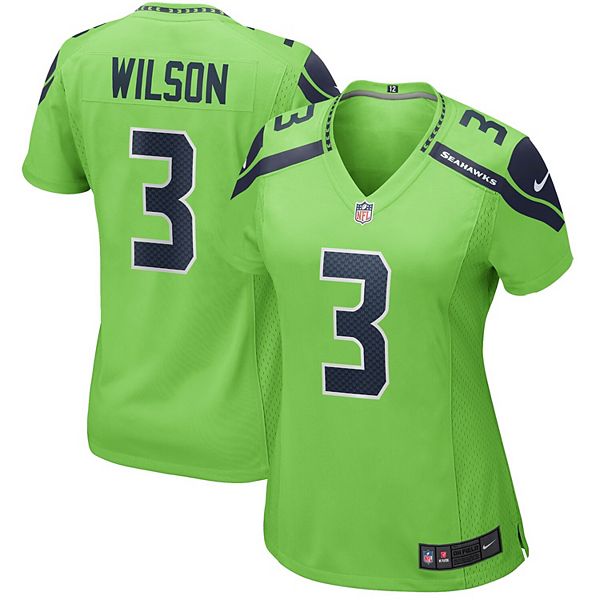 Women's Nike Russell Wilson Neon Green Seattle Seahawks Alternate