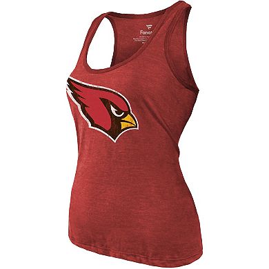 Women's Fanatics Branded Heathered Cardinal Arizona Cardinals Name & Number Tri-Blend Tank Top