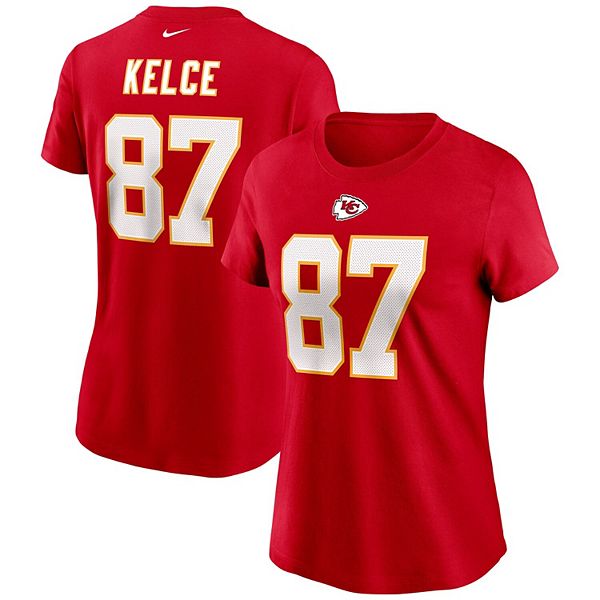 Men's Nike Travis Kelce Red Kansas City Chiefs Name & Number T-Shirt