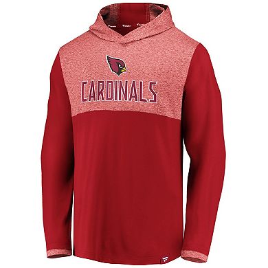 Men's Fanatics Cardinal Arizona Cardinals Iconic Marbled Clutch Hoodie Long Sleeve T-Shirt