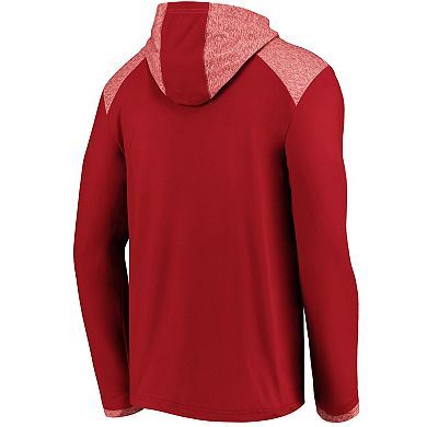 Men's Fanatics Cardinal Arizona Cardinals Iconic Marbled Clutch Hoodie Long Sleeve T-Shirt